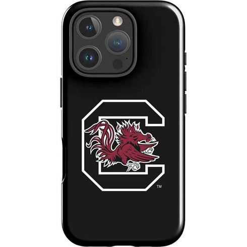 University of South Carolina Gamecocks Logo Black iPhone 16 Pro Impact Case